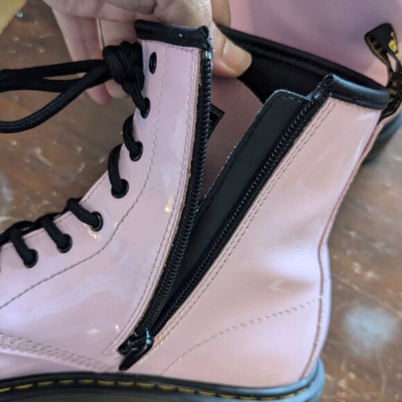 Dr Martens Pink Delany Combat Boots Zipper Lace Up Airwair EU 37 - Picture 8 of 11